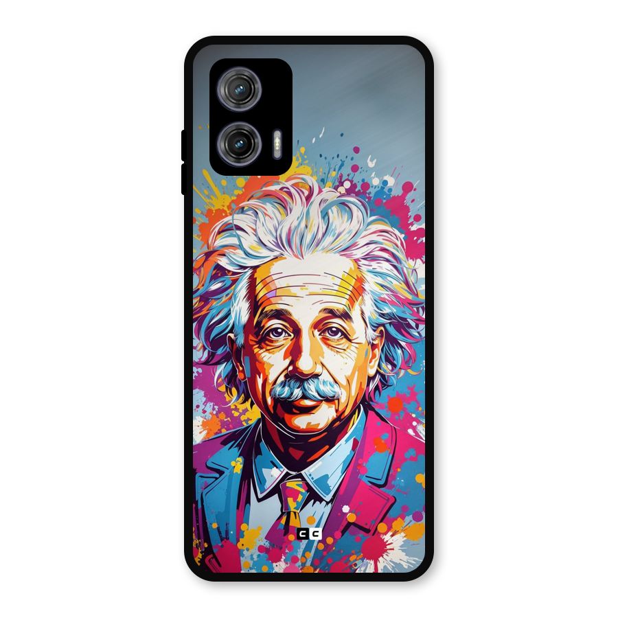Einstein illustration Metal Back Case for Moto G73