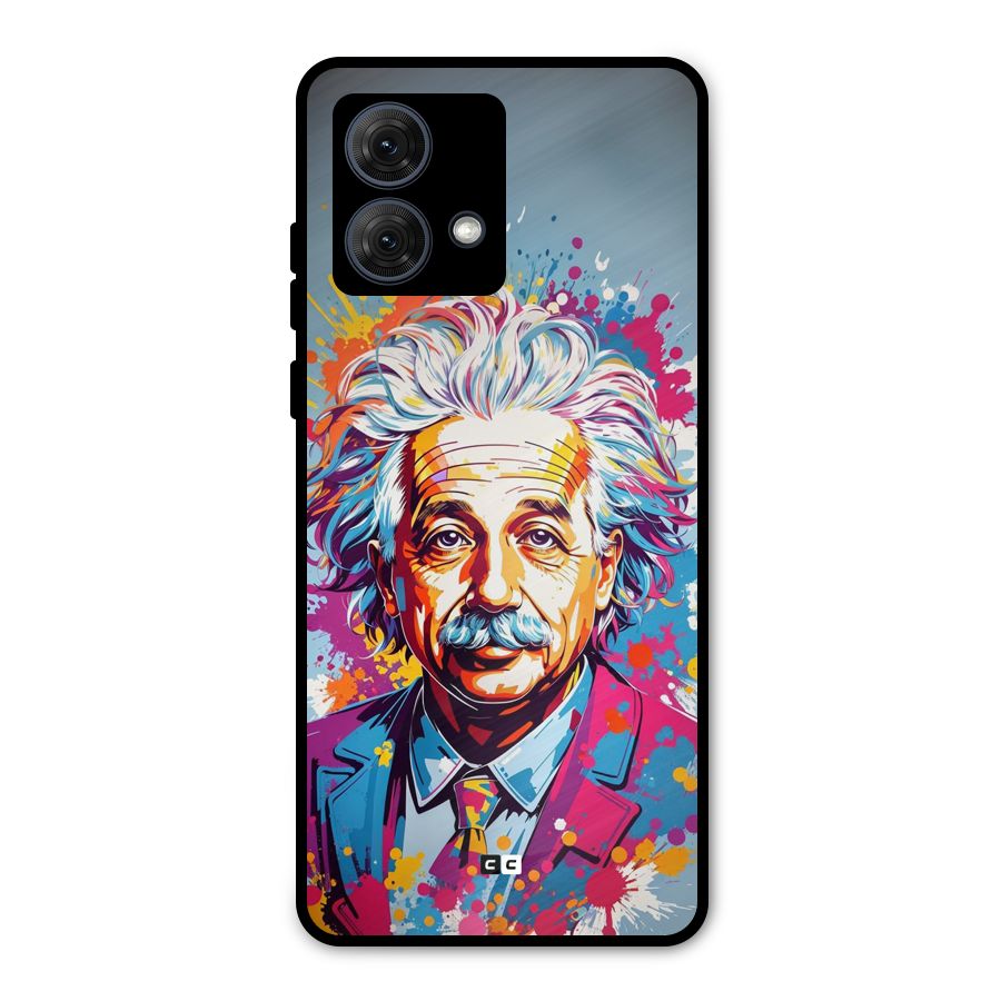 Einstein illustration Metal Back Case for Moto G84