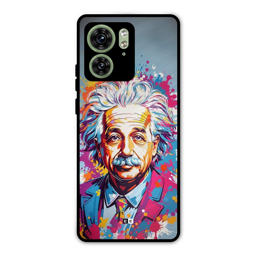 Einstein illustration Metal Back Case for Motorola Edge 40 5G