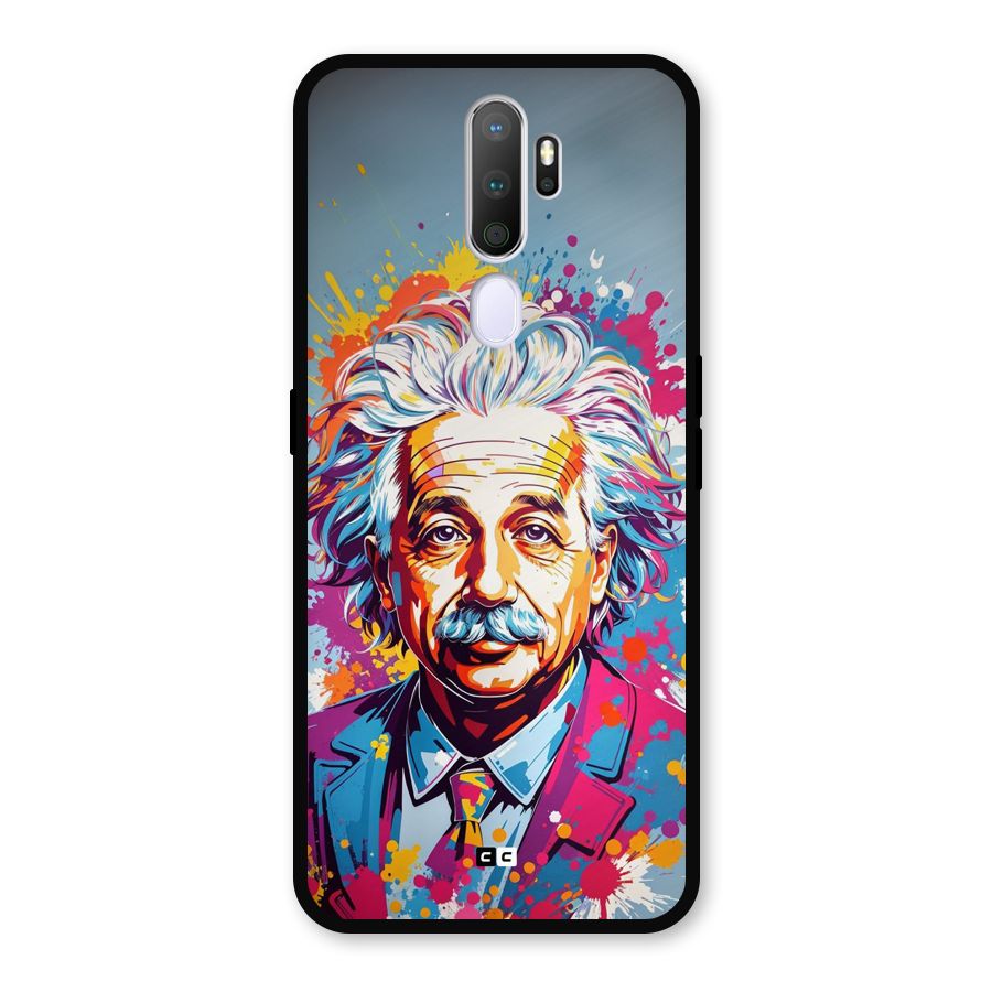 Einstein illustration Metal Back Case for Oppo A9 (2020)