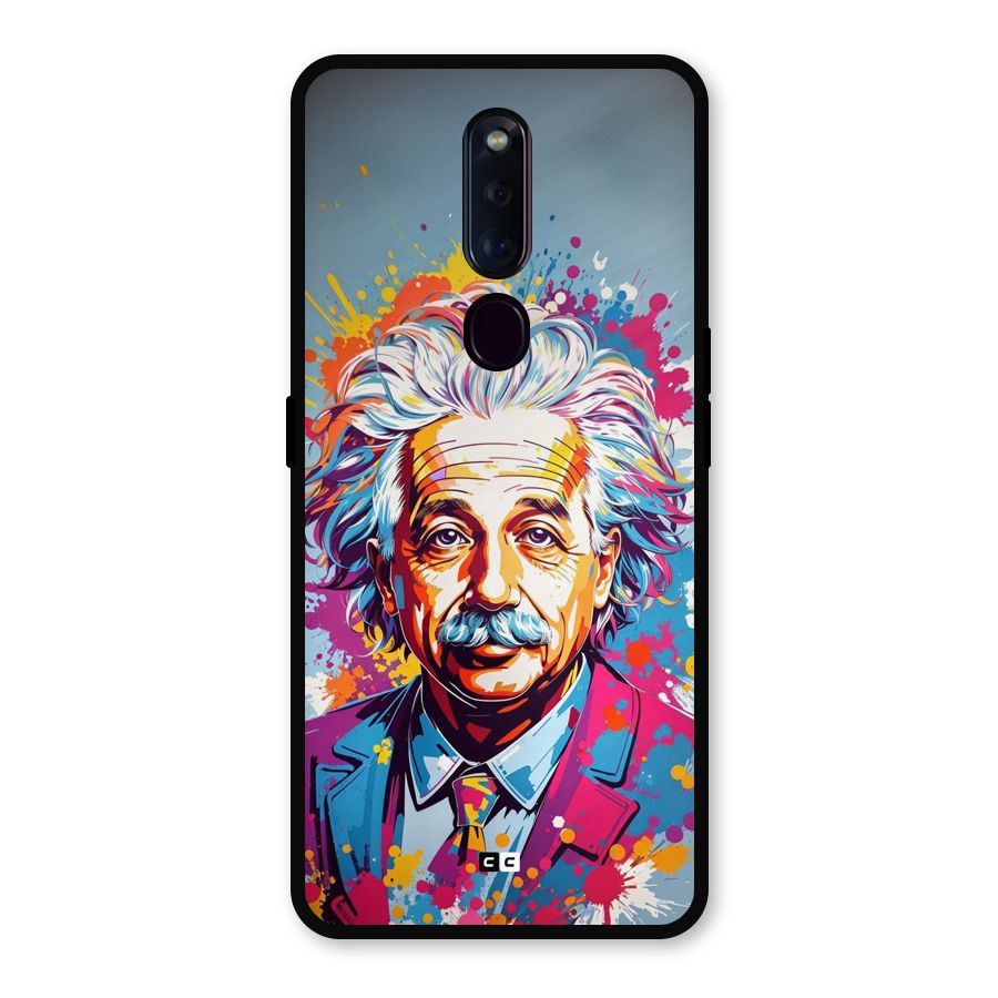 Einstein illustration Metal Back Case for Oppo F11 Pro