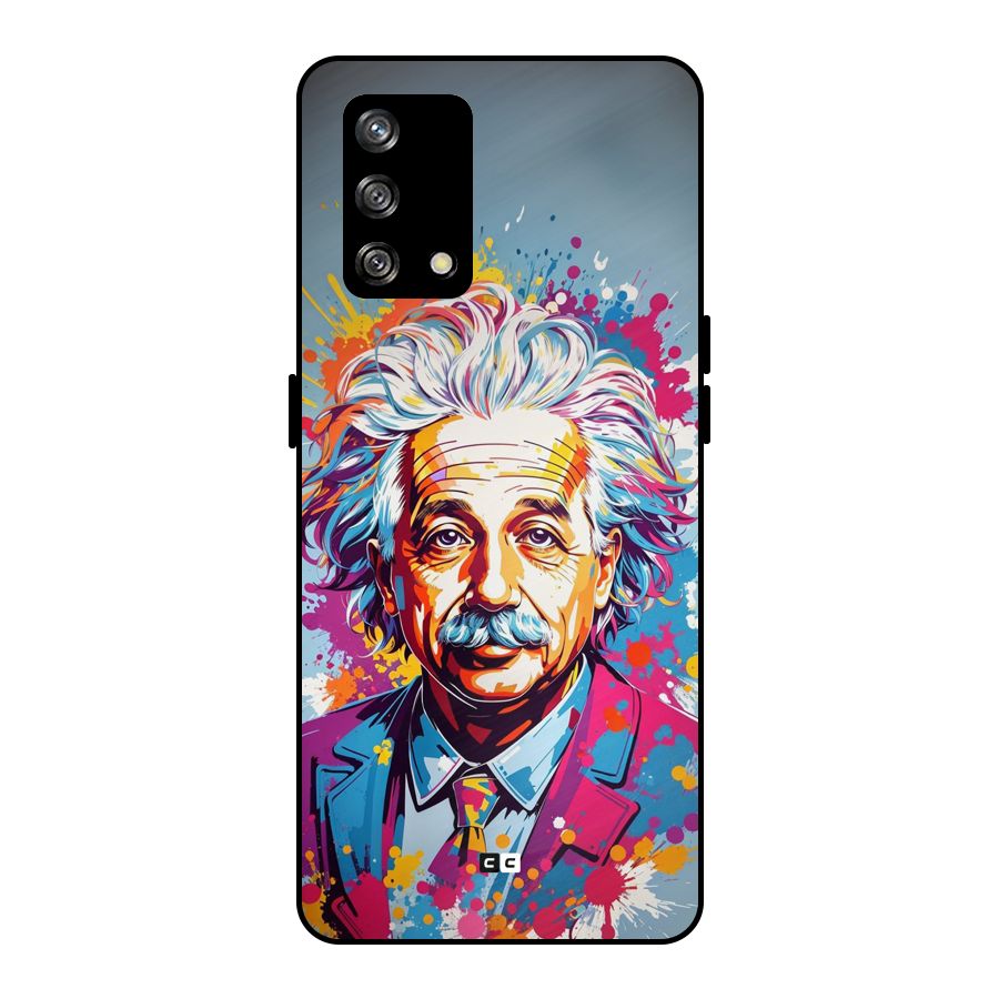 Einstein illustration Metal Back Case for Oppo F19