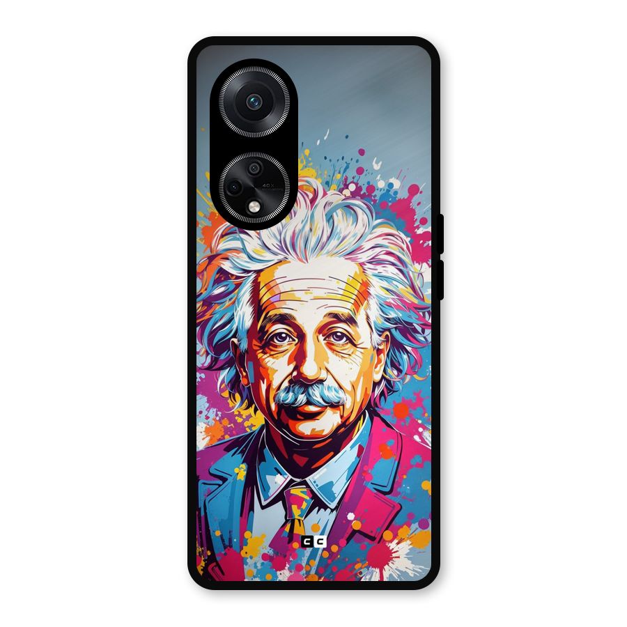 Einstein illustration Metal Back Case for Oppo F23