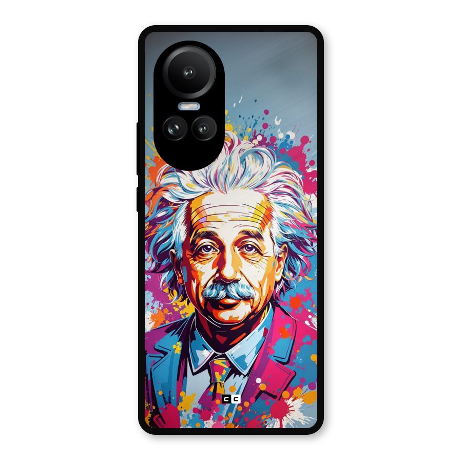 Einstein illustration Metal Back Case for Oppo Reno10