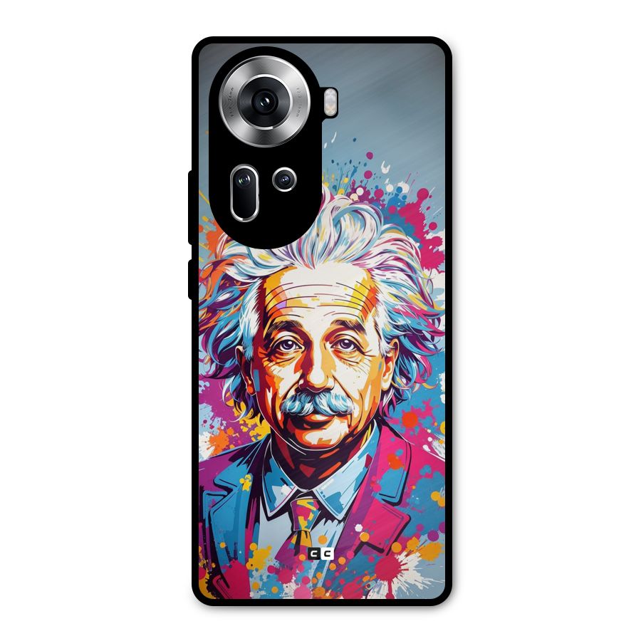 Einstein illustration Metal Back Case for Oppo Reno11 5G