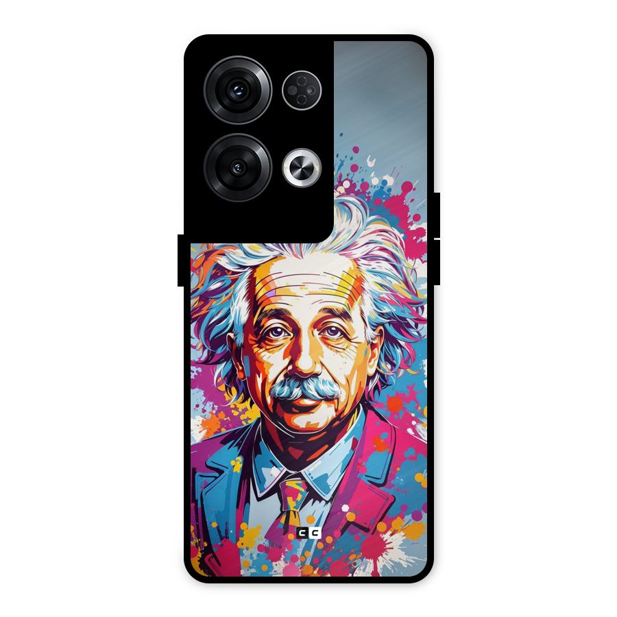 Einstein illustration Metal Back Case for Oppo Reno8 Pro 5G