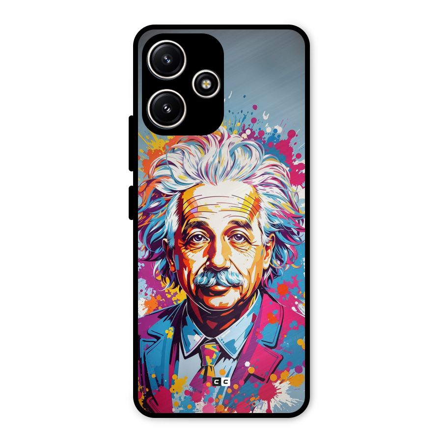 Einstein illustration Metal Back Case for Poco M6 Pro