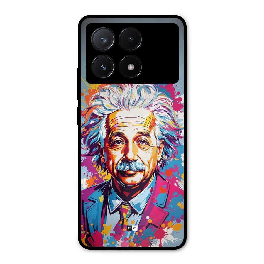 Einstein illustration Metal Back Case for Poco X6 Pro