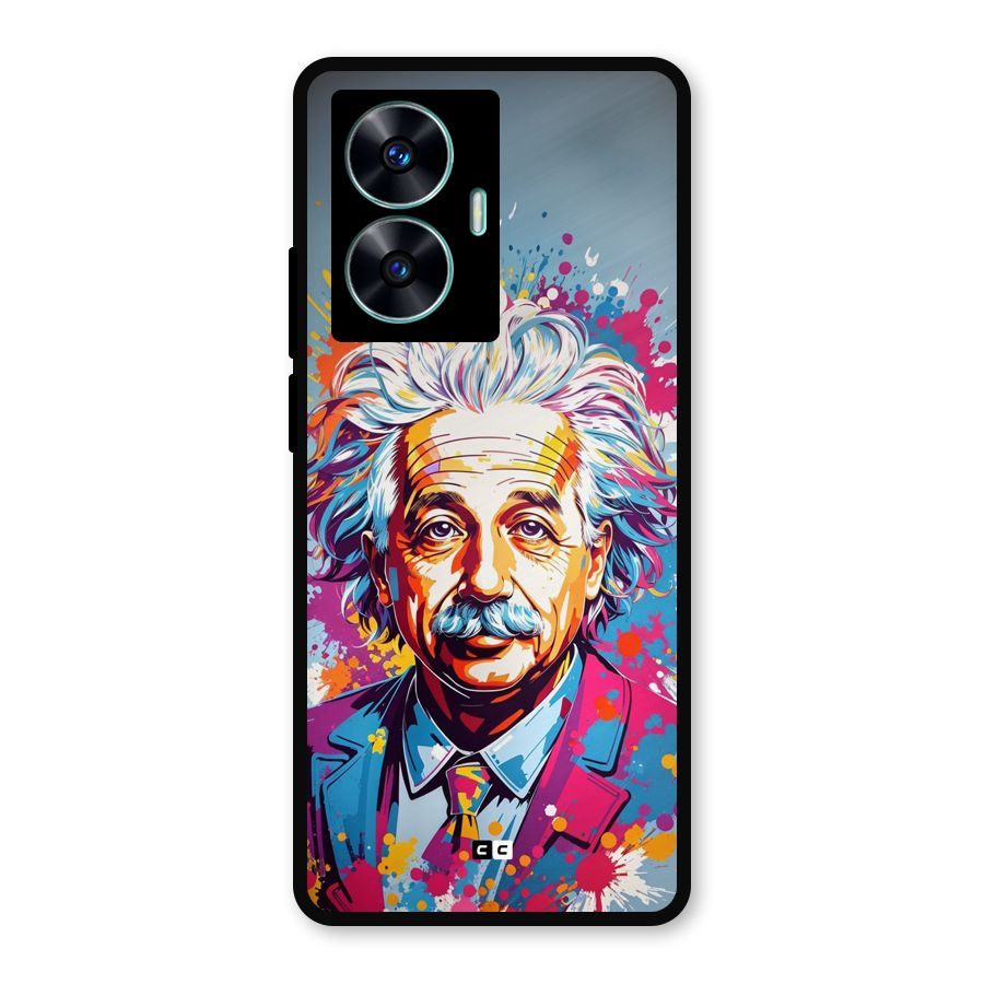Einstein illustration Metal Back Case for Realme Narzo N55