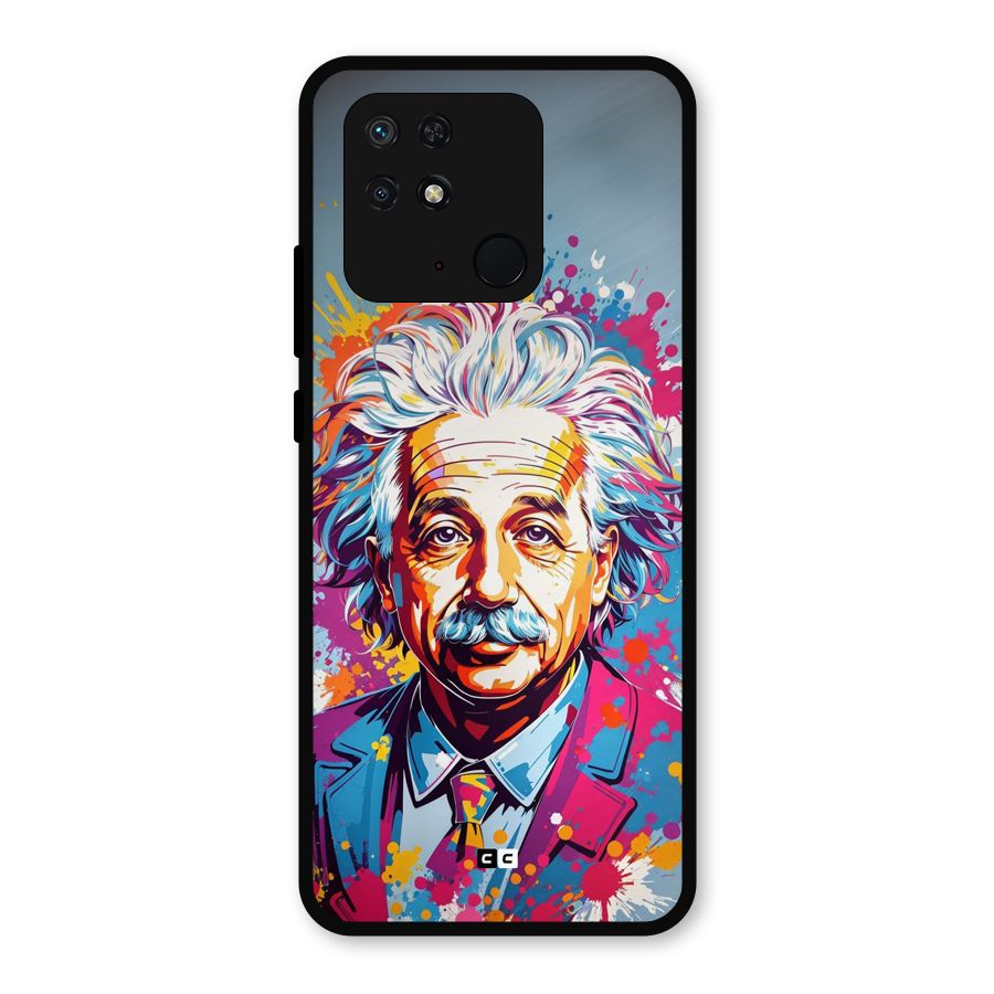 Einstein illustration Metal Back Case for Redmi 10