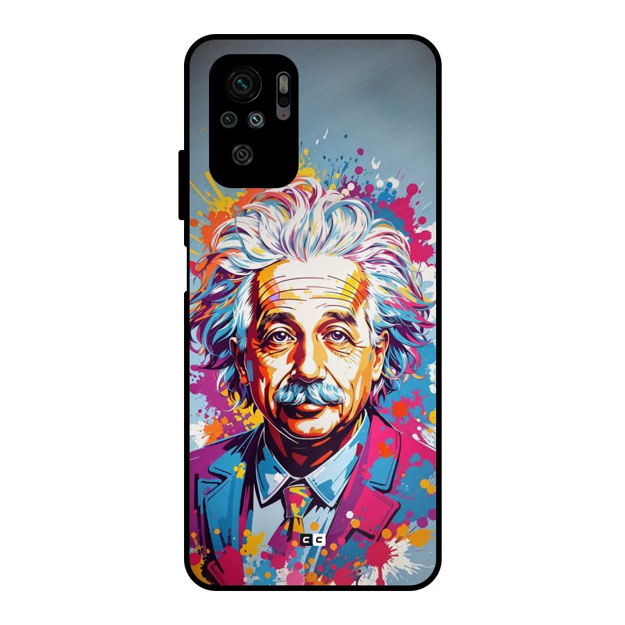 Einstein illustration Metal Back Case for Redmi Note 10