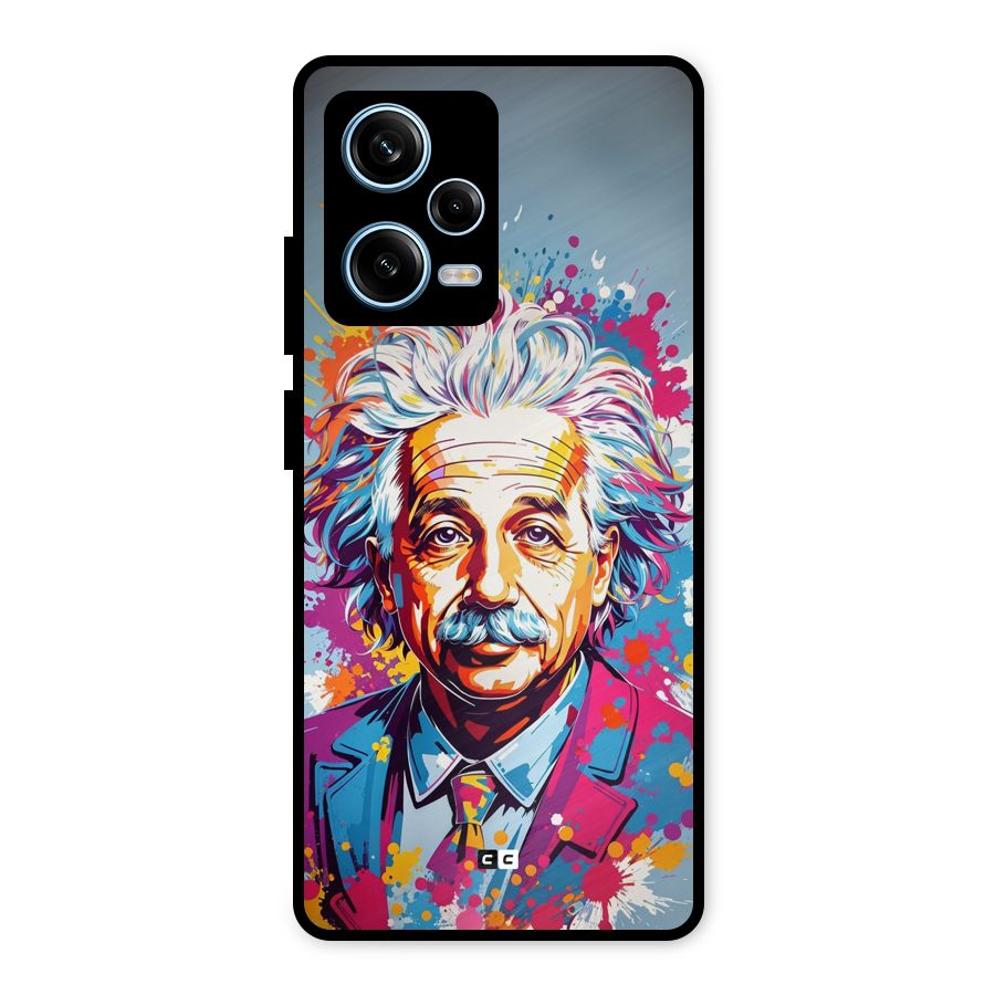 Einstein illustration Metal Back Case for Redmi Note 12 Pro