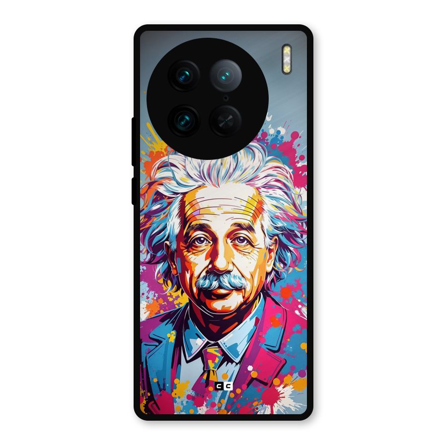 Einstein illustration Metal Back Case for Vivo X90 Pro