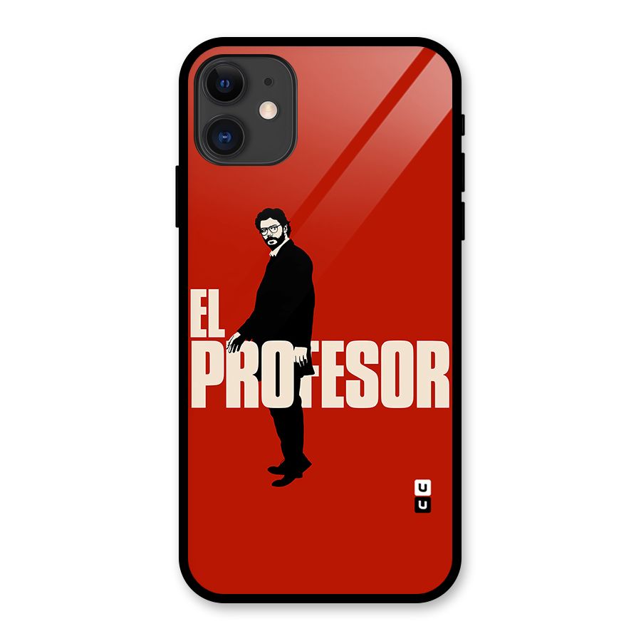 El Profesor Minimalist Glass Back Case for iPhone 11