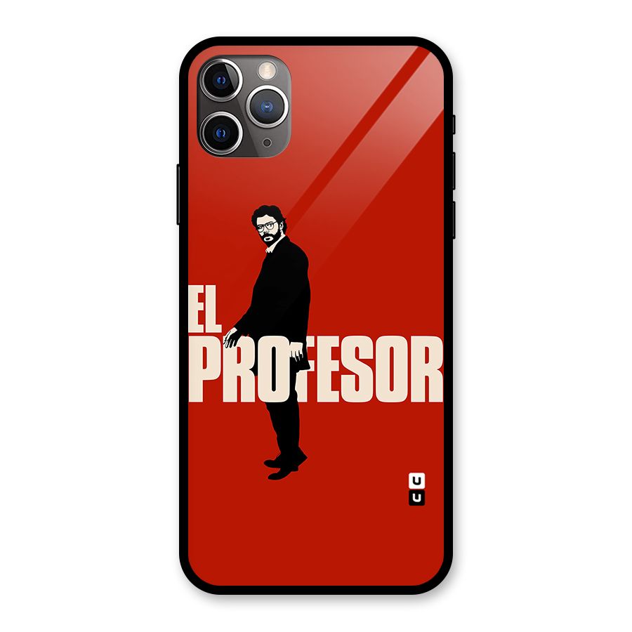 El Profesor Minimalist Glass Back Case for iPhone 11 Pro Max