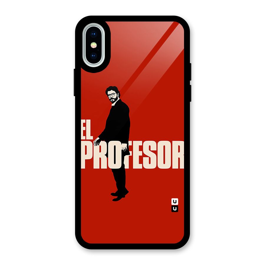 El Profesor Minimalist Glass Back Case for iPhone X