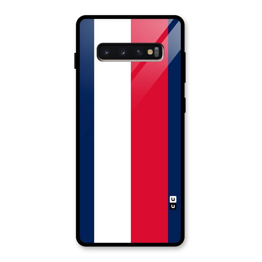Electric Colors Stripe Glass Back Case for Galaxy S10 Plus
