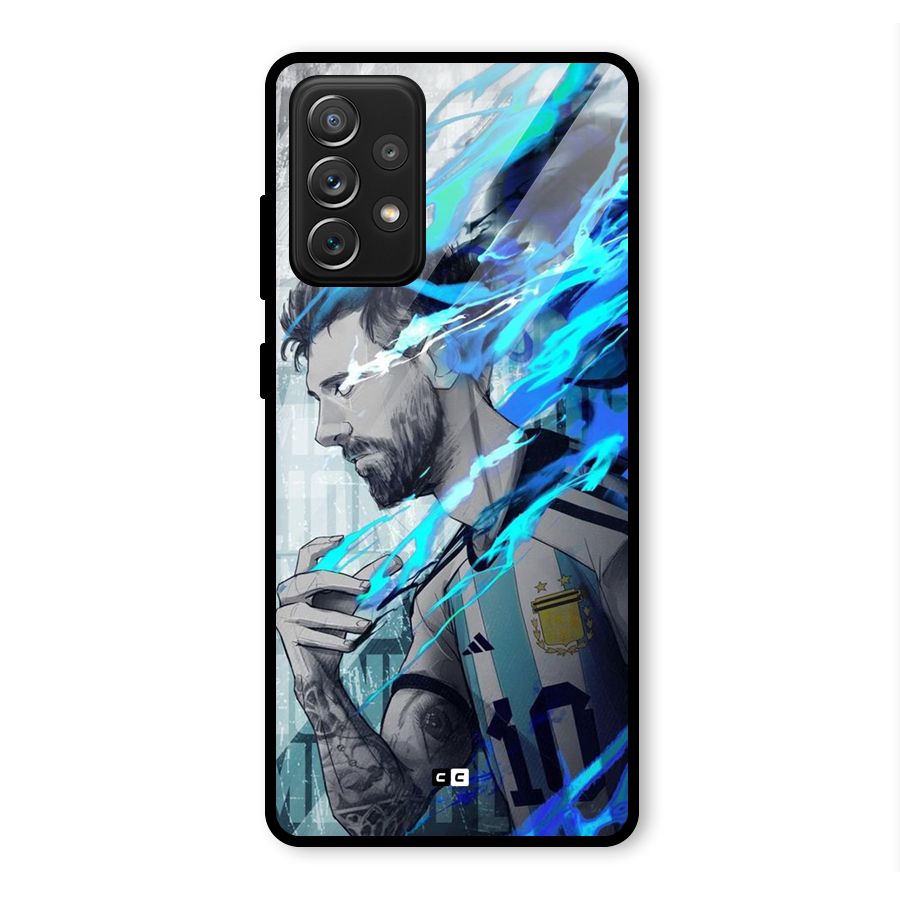Electrifying Soccer Star Glass Back Case for Galaxy A72