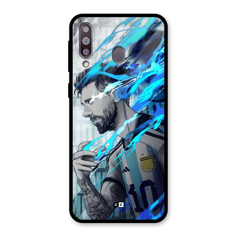 Electrifying Soccer Star Glass Back Case for Galaxy M30