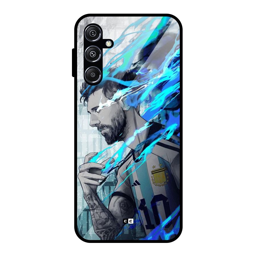 Electrifying Soccer Star Glass Back Case for Galaxy M34 5G