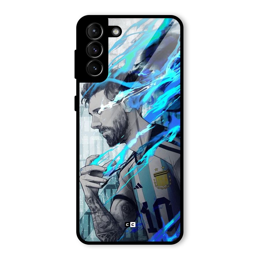 Electrifying Soccer Star Glass Back Case for Galaxy S21 Plus