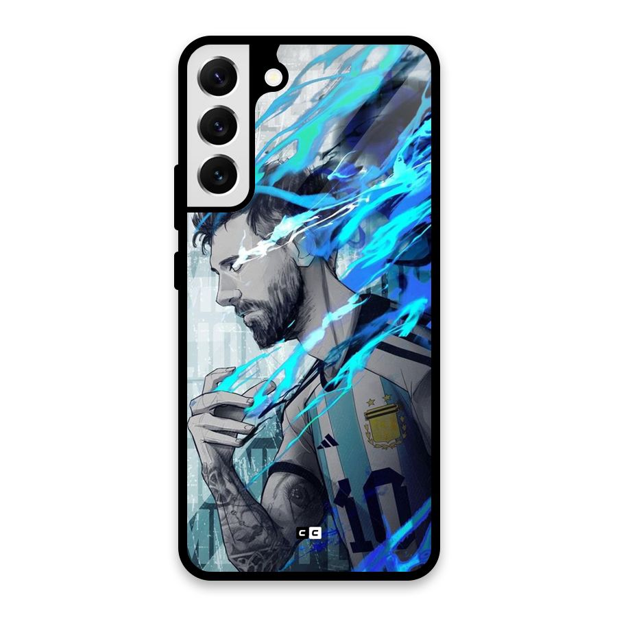 Electrifying Soccer Star Glass Back Case for Galaxy S22 Plus 5G