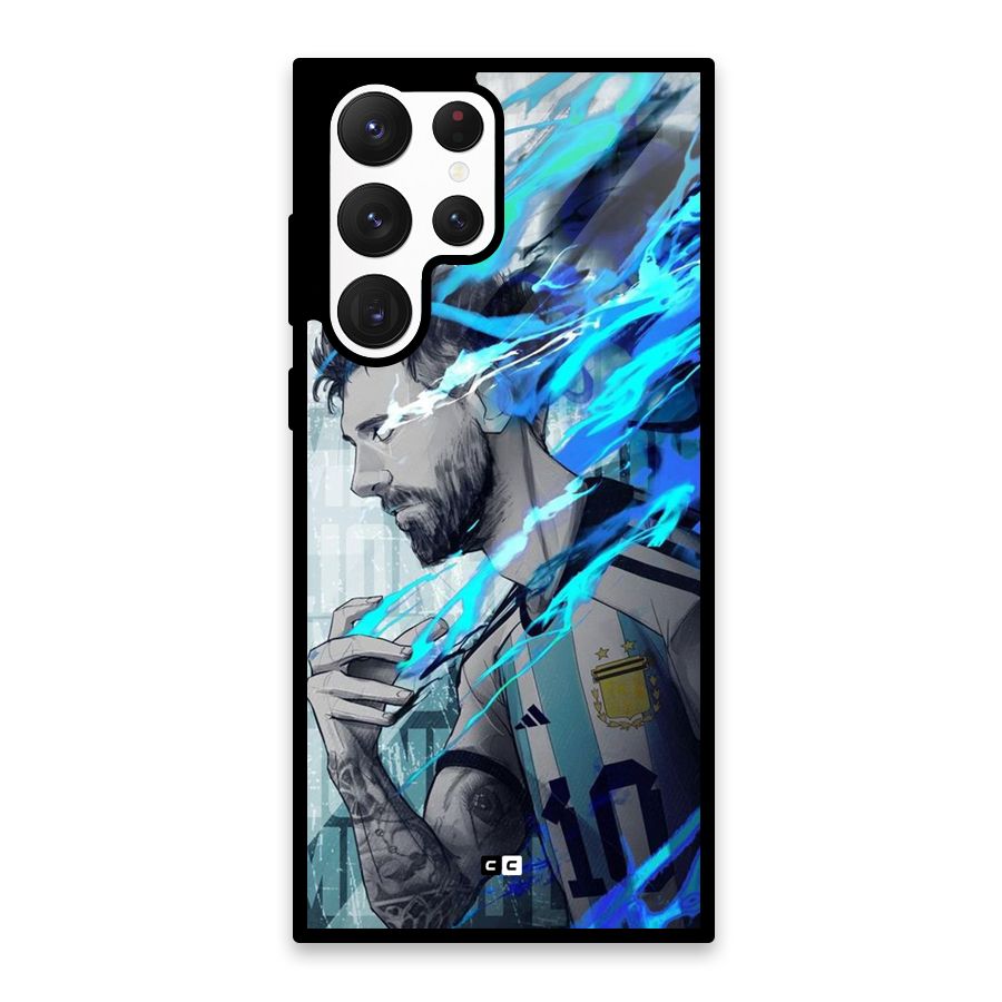 Electrifying Soccer Star Glass Back Case for Galaxy S22 Ultra 5G