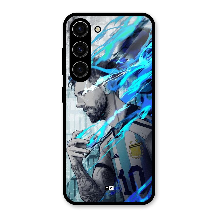 Electrifying Soccer Star Glass Back Case for Galaxy S23