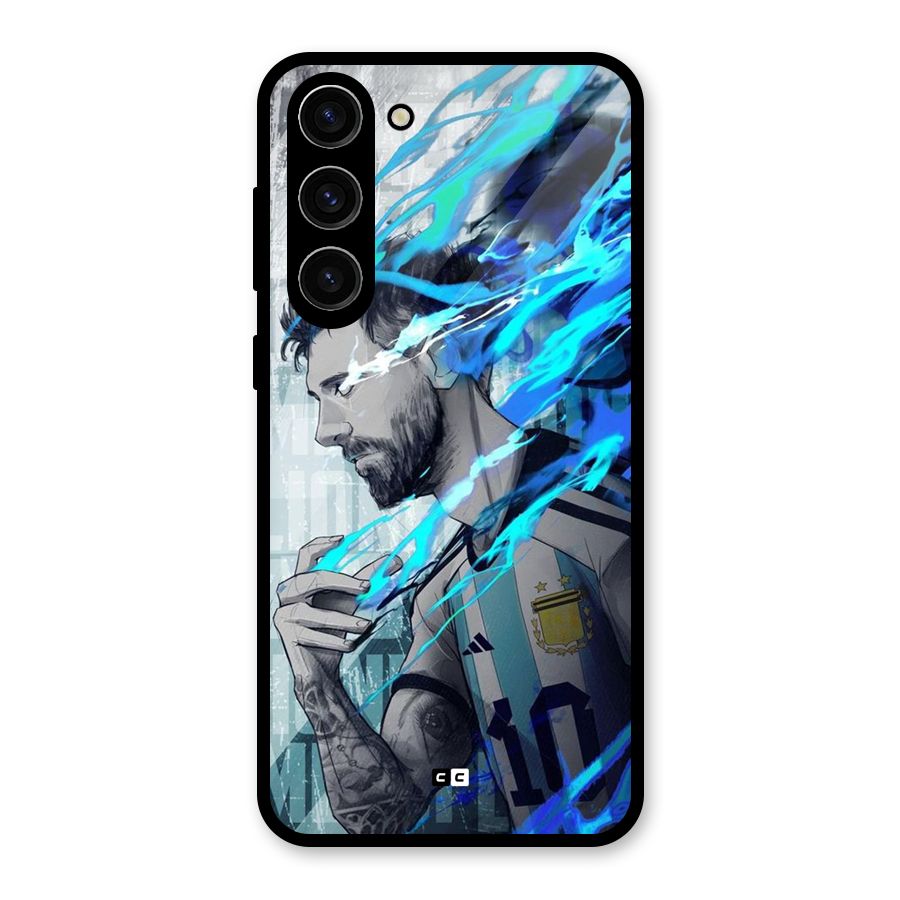 Electrifying Soccer Star Glass Back Case for Galaxy S23 Plus