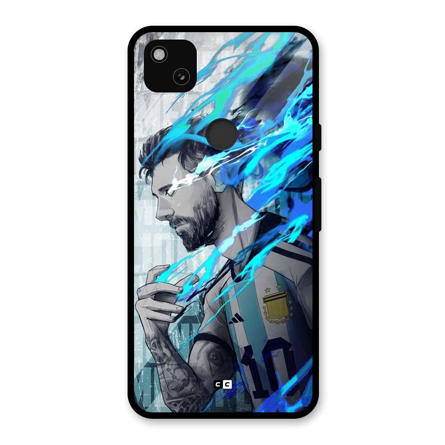 Electrifying Soccer Star Glass Back Case for Google Pixel 4a