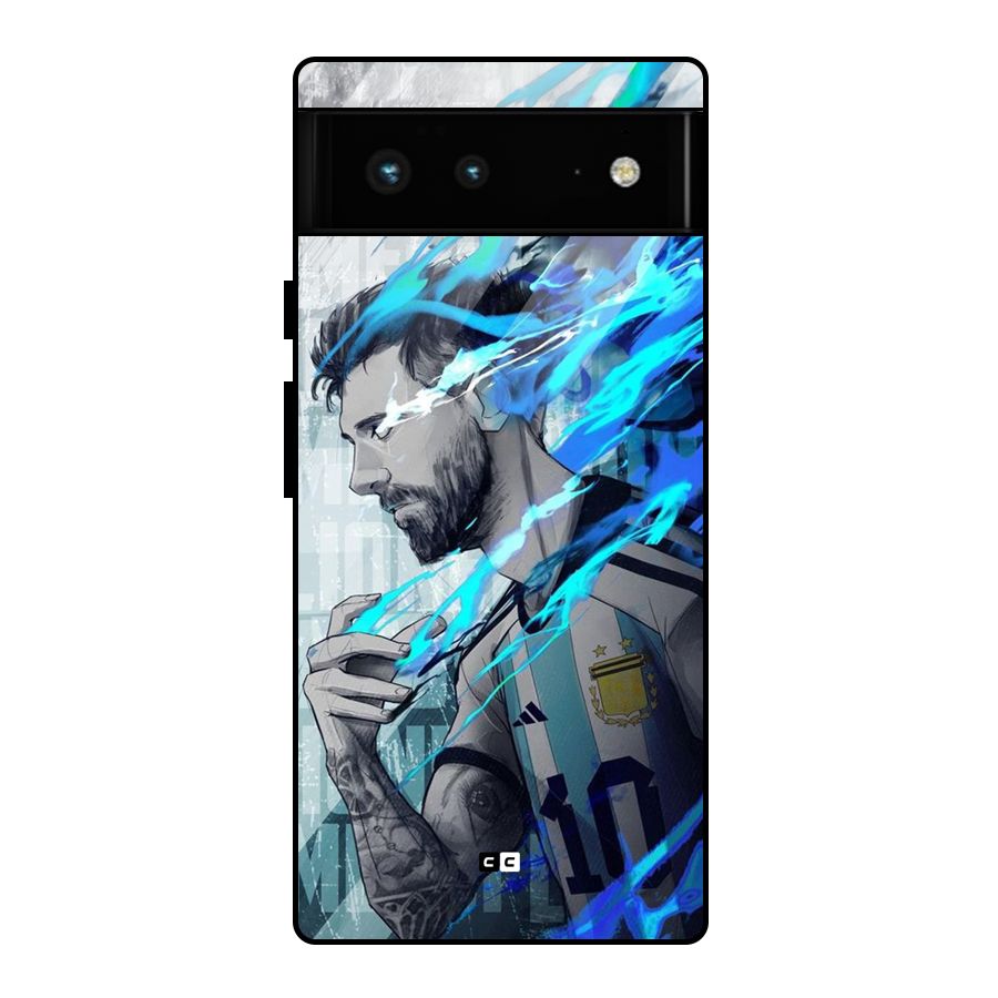 Electrifying Soccer Star Glass Back Case for Google Pixel 6