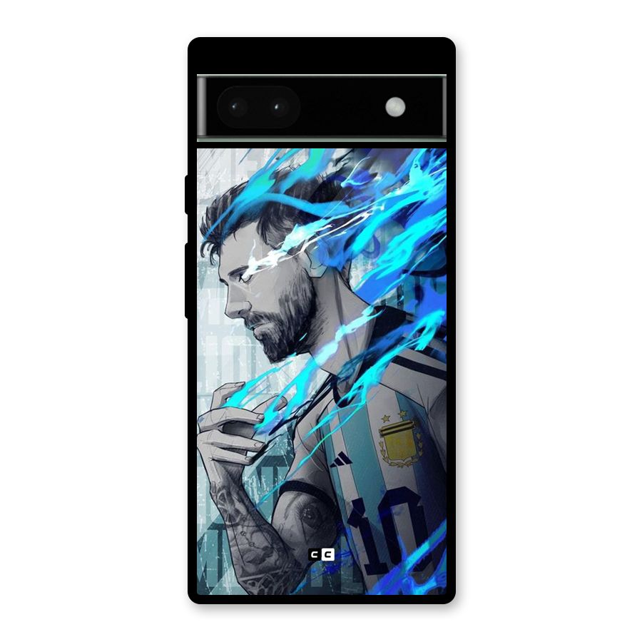 Electrifying Soccer Star Glass Back Case for Google Pixel 6a