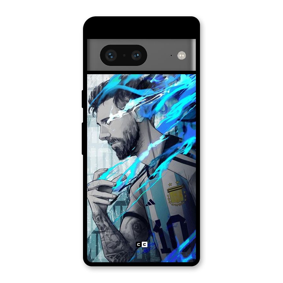 Electrifying Soccer Star Glass Back Case for Google Pixel 7