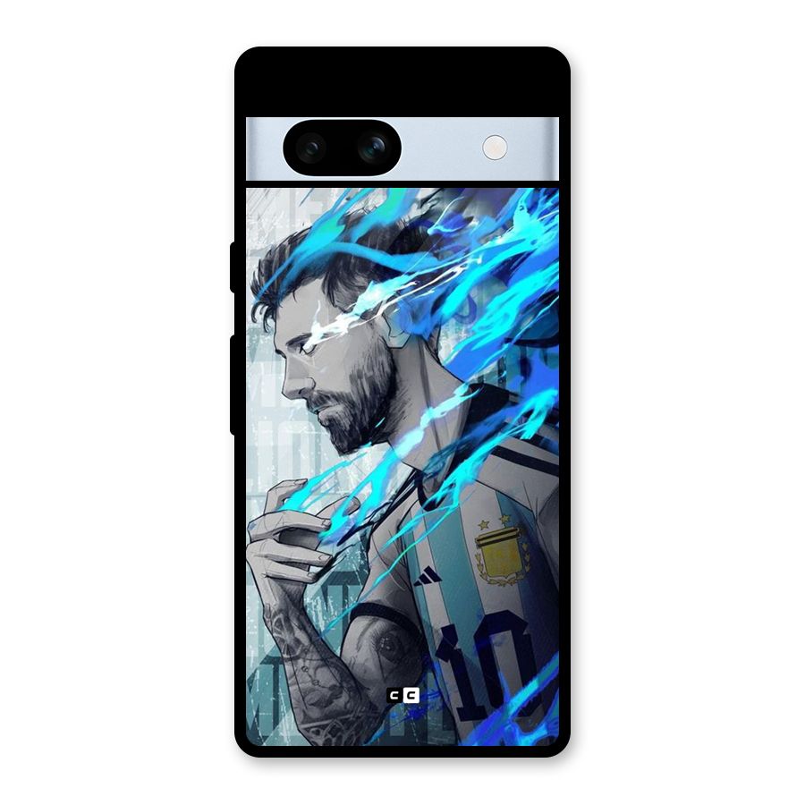 Electrifying Soccer Star Glass Back Case for Google Pixel 7a