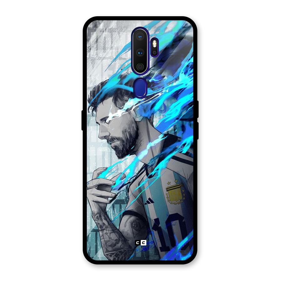 Electrifying Soccer Star Glass Back Case for Oppo A9 (2020)