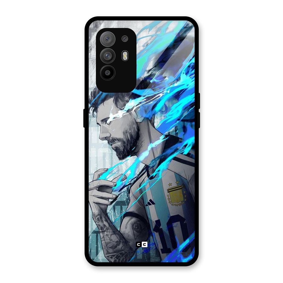 Electrifying Soccer Star Glass Back Case for Oppo F19 Pro Plus 5G