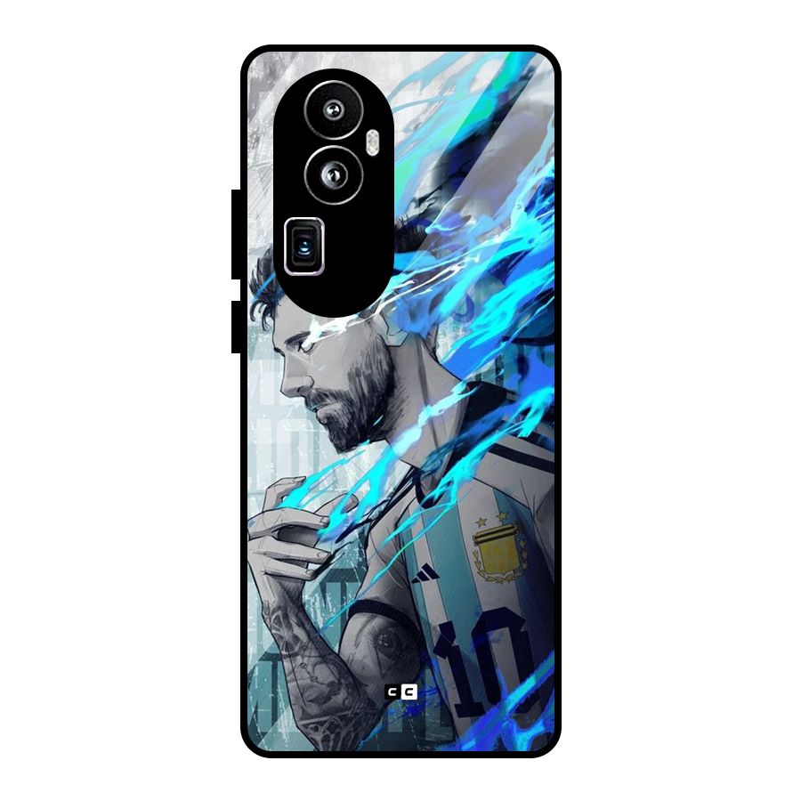 Electrifying Soccer Star Glass Back Case for Oppo Reno10 Pro Plus