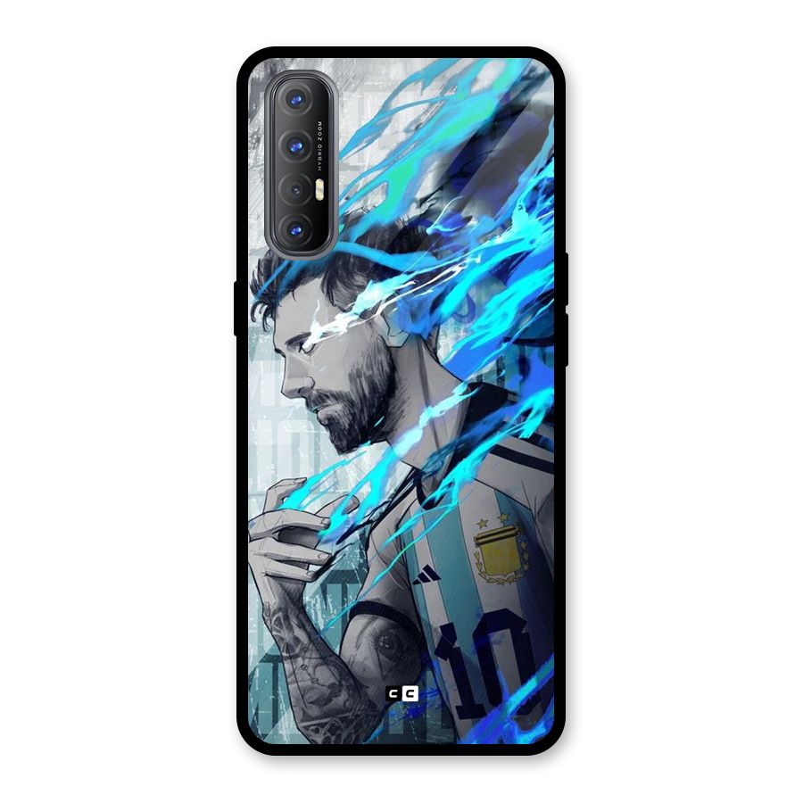 Electrifying Soccer Star Glass Back Case for Oppo Reno3 Pro