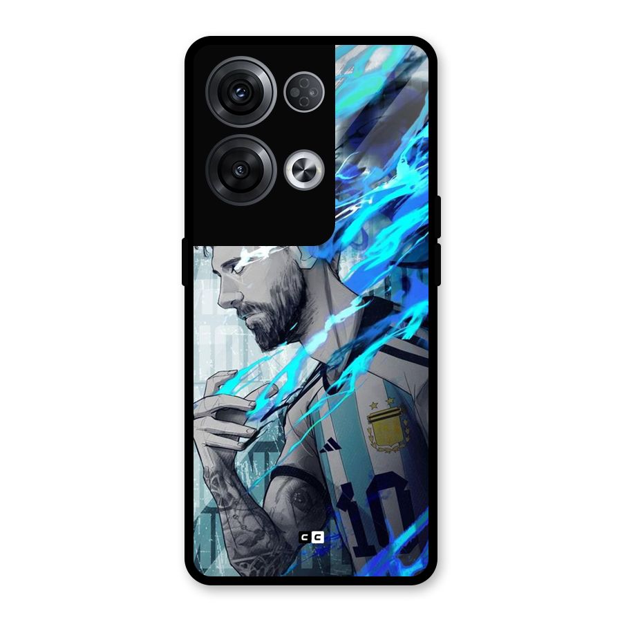 Electrifying Soccer Star Glass Back Case for Oppo Reno8 Pro 5G