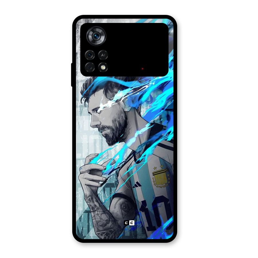 Electrifying Soccer Star Glass Back Case for Poco X4 Pro 5G