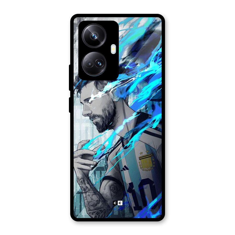 Electrifying Soccer Star Glass Back Case for Realme 10 Pro Plus