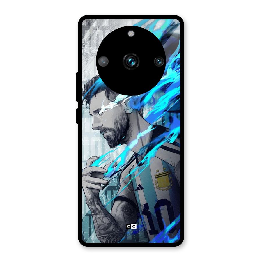 Electrifying Soccer Star Glass Back Case for Realme 11 Pro Plus