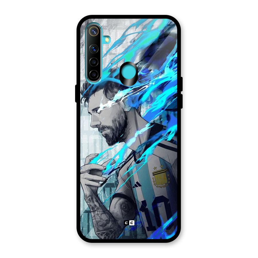 Electrifying Soccer Star Glass Back Case for Realme 5i