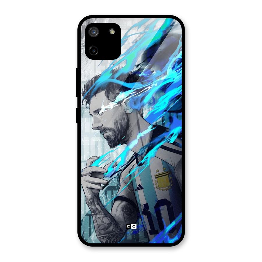 Electrifying Soccer Star Glass Back Case for Realme C11