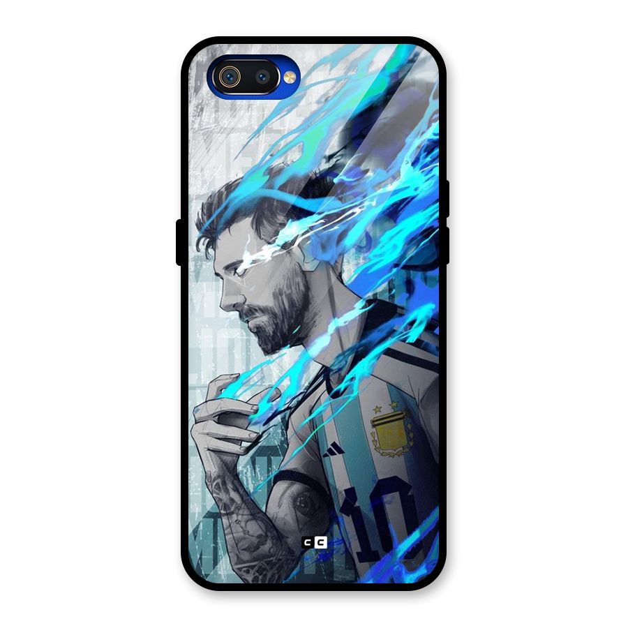 Electrifying Soccer Star Glass Back Case for Realme C2
