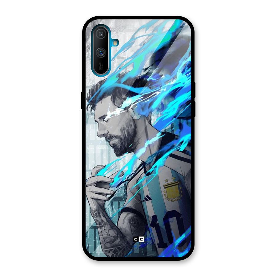 Electrifying Soccer Star Glass Back Case for Realme C3
