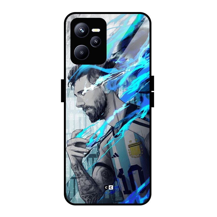Electrifying Soccer Star Glass Back Case for Realme C35