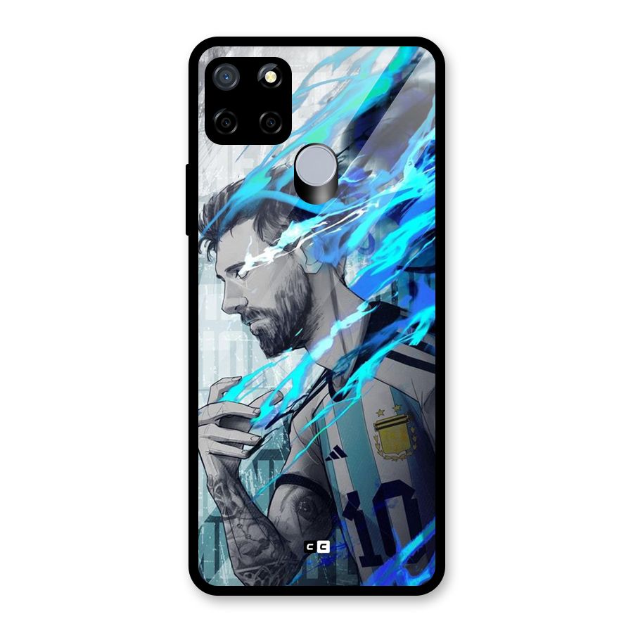 Electrifying Soccer Star Glass Back Case for Realme Narzo 20