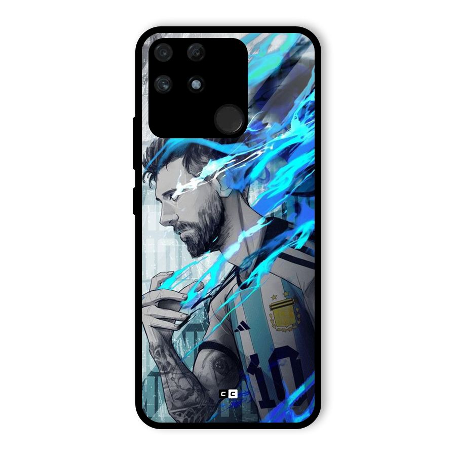 Electrifying Soccer Star Glass Back Case for Realme Narzo 50A