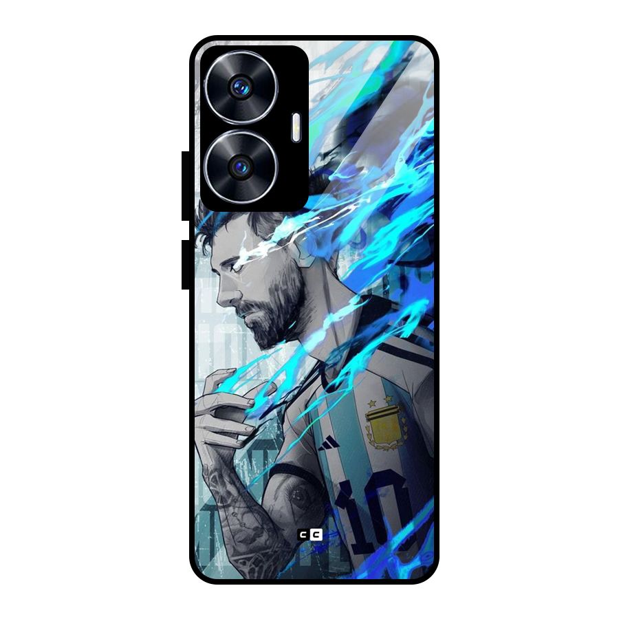 Electrifying Soccer Star Glass Back Case for Realme Narzo N55